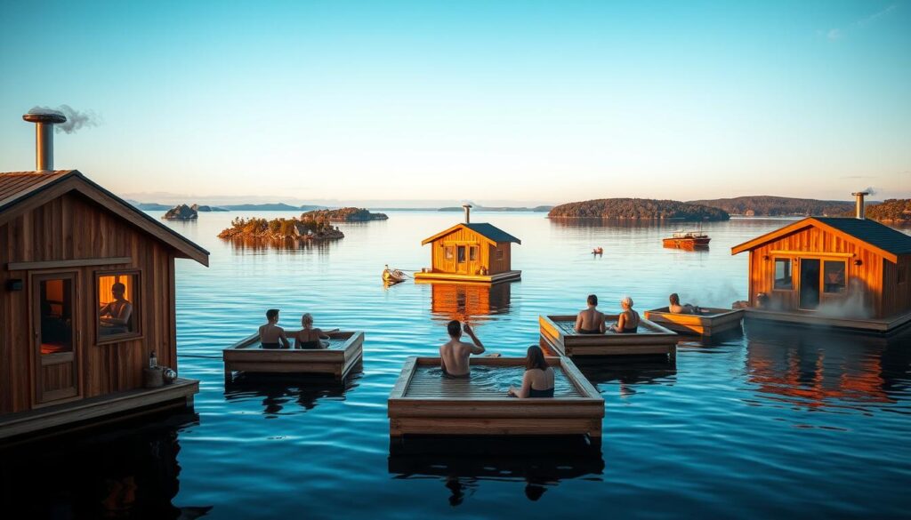 schwimmende Saunen im Stockholmer Archipel